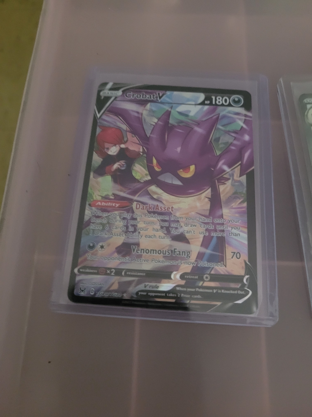 Pokemon Grobat V Holographic Card - Purple, Yellow, Red
